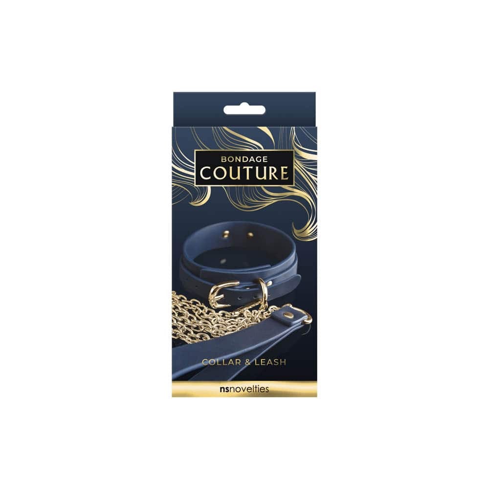 Bondage Couture - Collar y correa - Azul
