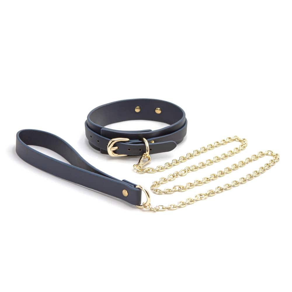 Bondage Couture - Collar y correa - Azul
