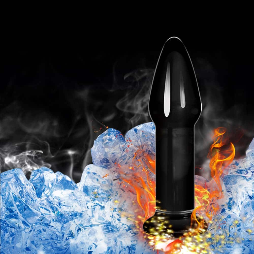 Plug anal de cristal Romance de 12,7 cm negro